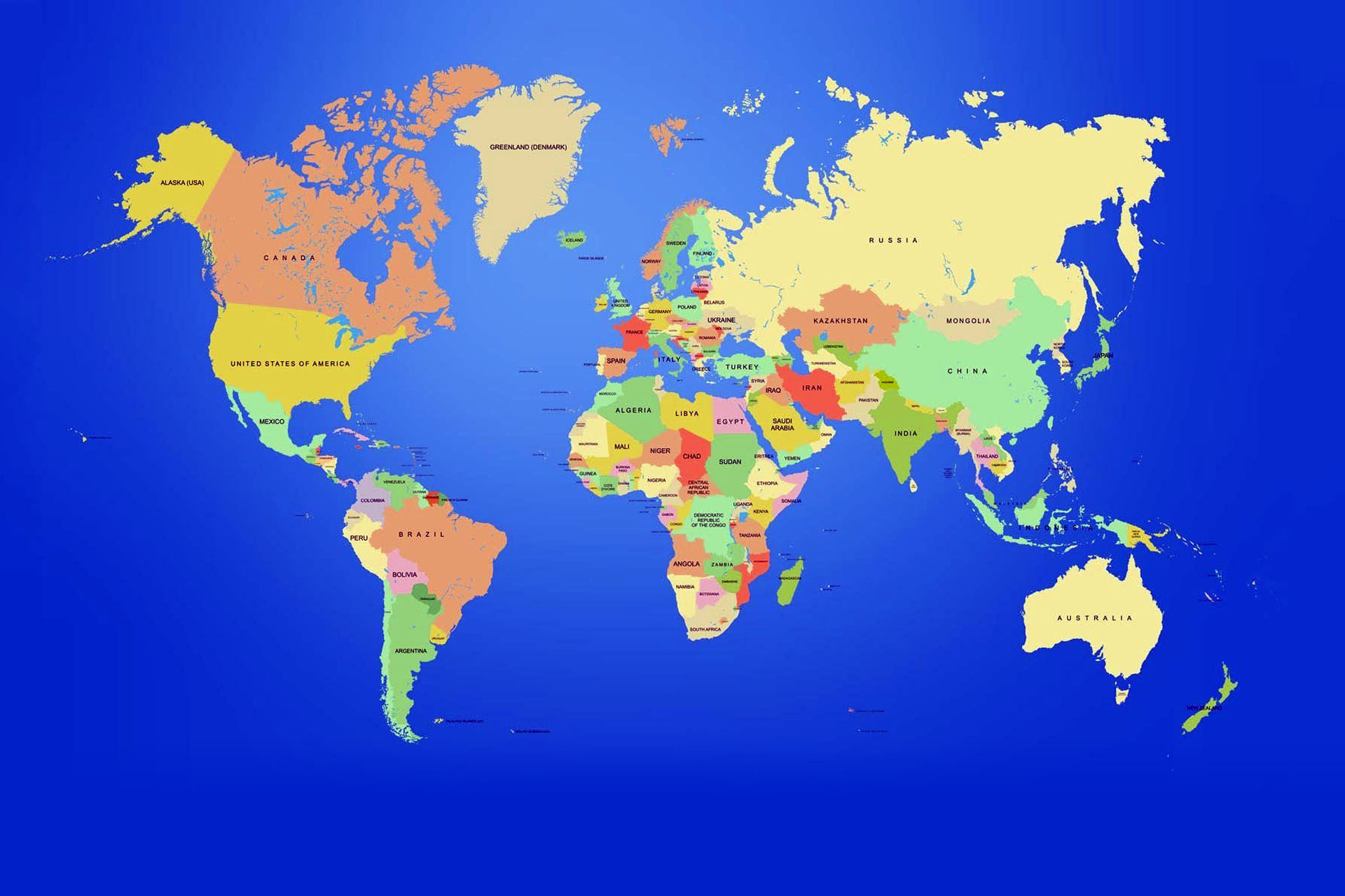 Sides of the world. Карта по странам.